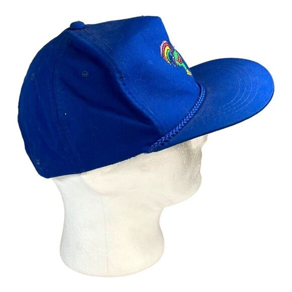 Vintage Showcase Rooster Keywest Chicken Snapback Hat Blue & Rainbow Emrboidered - Picture 4 of 6